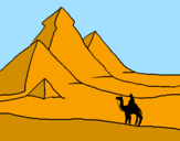 Desenho Paisagem com pirâmides pintado por Catarina