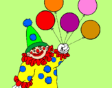 Desenho Palhaço com balões pintado por AYUMI