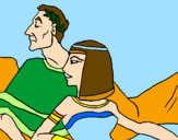 Desenho César e Cleopatra pintado por Lliana