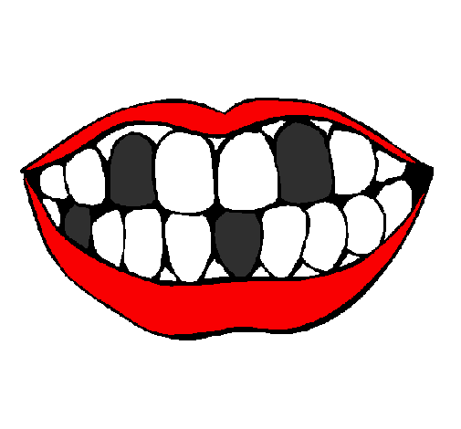 Desenho Boca e dentes pintado por fecinho