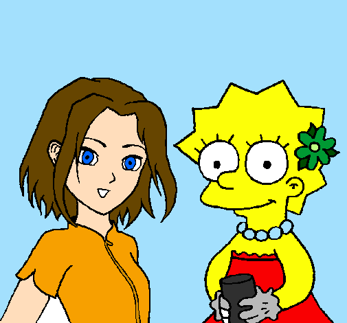 Desenho Sakura e Lisa pintado por julia