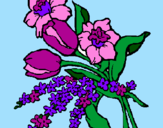 Desenho Ramo de flores pintado por Marcela
