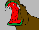 Desenho Hipopótamo com a boca aberta pintado por yasmin