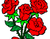 Desenho Ramo de rosas pintado por caca