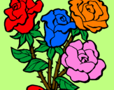 Desenho Ramo de rosas pintado por nego e fran