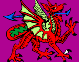 Desenho Dragão agressivo pintado por samira caldas tossunian