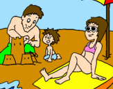 Desenho Família férias pintado por PEDROHENRIQUE ANTONIASSI