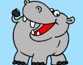 Desenho Hipopótamo pintado por mellll
