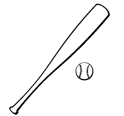 Desenho Bastão de basebol e bola pintado por celimar