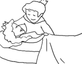 Desenho A princesa a dormir e o príncipe pintado por jlv