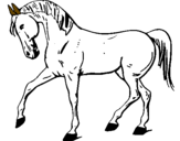 Desenho Cavalo com a pata levantada pintado por fernando
