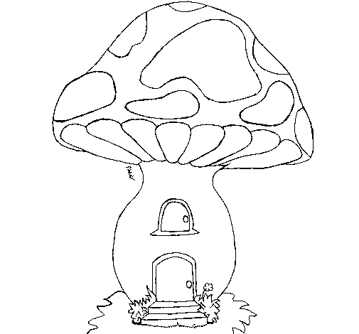Desenho Casa cogumelo pintado por bru