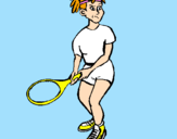 Desenho Rapariga tenista pintado por wall