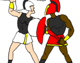 Desenho Luta de gladiadores pintado por v