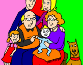 Desenho Família pintado por Lara