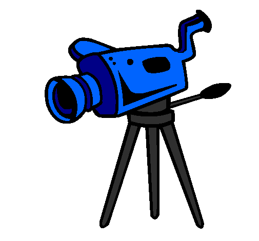 Desenho Câmera de cinema pintado por L,C e A