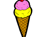 Desenho Cone de gelado pintado por sor
