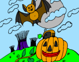 Desenho Paisagem Halloween pintado por dariane