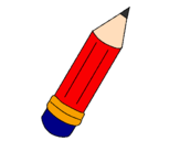 Desenho Lápis pintado por vermelho