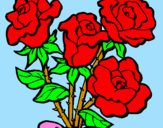 Desenho Ramo de rosas pintado por julia