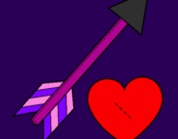 Desenho Seta e coração pintado por camila