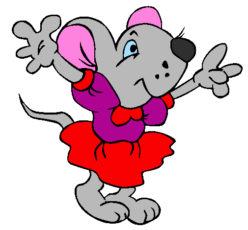 Desenho Rata com vestido pintado por Ratinha