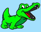 Desenho Crocodilo pintado por Phineas e Ferb