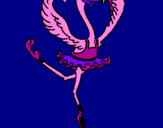 Desenho Avestruz em ballet pintado por vitoria