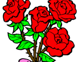 Desenho Ramo de rosas pintado por camila
