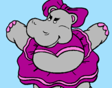 Desenho Hipopótamo com laço pintado por gabrieli  11