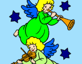 Desenho Anjos musicais pintado por nathy