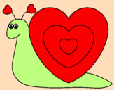 Desenho Caracol coração  pintado por linda.com