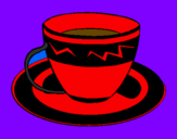 Desenho Taça de café pintado por biah