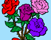 Desenho Ramo de rosas pintado por edileia