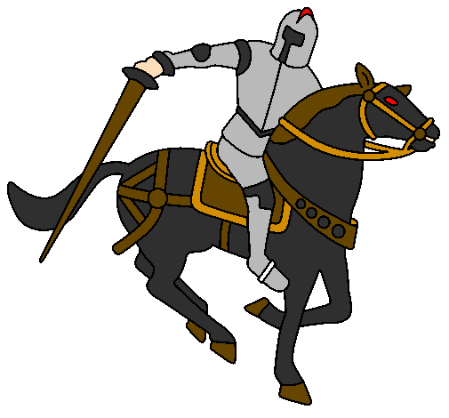 Desenho Cavaleiro a cavalo IV pintado por Corcel Negro