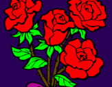Desenho Ramo de rosas pintado por Aline
