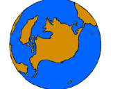 Desenho Planeta terra pintado por aderaldo