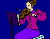 Desenho Dama violinista pintado por talyta