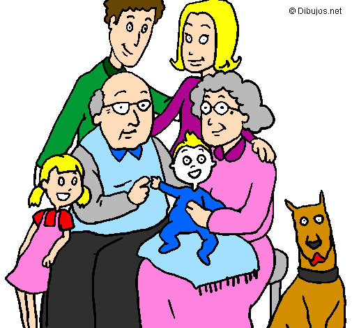 Desenho Família pintado por family