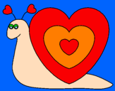 Desenho Caracol coração  pintado por renat