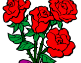 Desenho Ramo de rosas pintado por michel y alondraY IARA