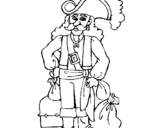 Desenho Pirata com sacos de ouro pintado por bruno