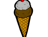 Desenho Cone de gelado pintado por Enzo