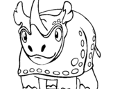 Desenho Rinoceronte pintado por joana