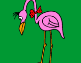 Desenho Flamingo com passarita pintado por gabriel perea