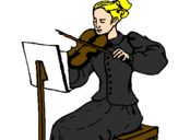 Desenho Dama violinista pintado por Linda