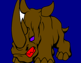 Desenho Rinoceronte II pintado por renan