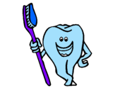 Desenho Dentes e escova de dentes pintado por victor