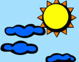 Desenho Sol e nuvens 2 pintado por jean