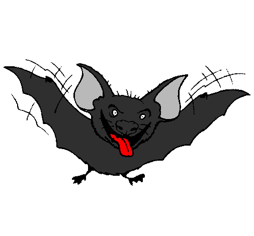 Desenho Morcego com a língua de fora pintado por Lívia